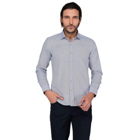Buenza 3B8M0221D129 Lacivert Ekose 3258 Uzun Kol Slim Fit Erkek Gömlek