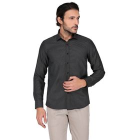 Buenza 3B8M0254D209 Siyah Ekose Uzun Kol Slim Fit Erkek Gömlek