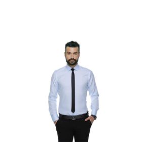 Buenza 4117 Açık Mavi Dar Kesim Desenli Erkek Gömlek