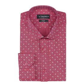 Buenza SRY 01 Bordo Empirme Samre Slim Fit Uzun Kol Erkek Gömlek