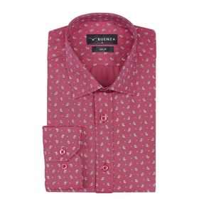 Buenza SRY 01 Bordo Empirme Samre Slim Fit Uzun Kol Erkek Gömlek