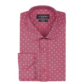 Buenza SRY 01 Bordo Empirme Samre Slim Fit Uzun Kol Erkek Gömlek