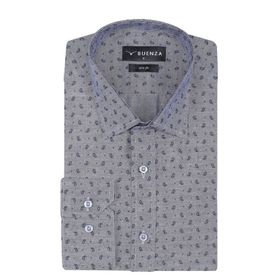 Buenza SRY 01 Gri Empirme Samre Slim Fit Uzun Kol Erkek Gömlek
