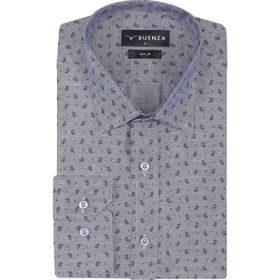 Buenza SRY 01 Gri Empirme Samre Slim Fit Uzun Kol Erkek Gömlek