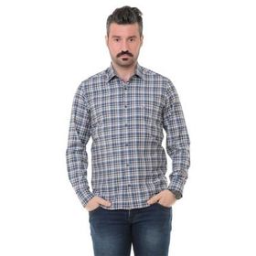 Buenza SRY 014 Kahverengi Soft Ekose Uzun Kol Erkek Gömlek