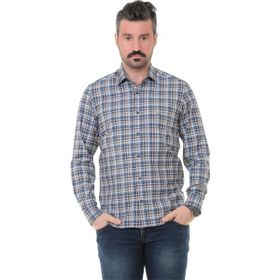 Buenza SRY 014 Kahverengi Soft Ekose Uzun Kol Erkek Gömlek
