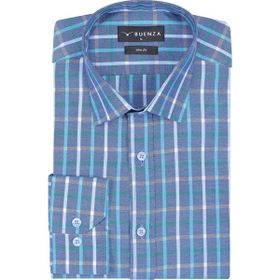 Buenza SRY 047 Yeşil Soft Ekose Slim Fit Uzun Kol Erkek Gömlek