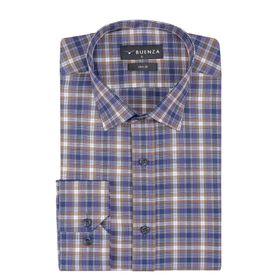 Buenza SRY 058 Hardal Soft Ekose Slim Fit Uzun Kol Erkek Gömlek