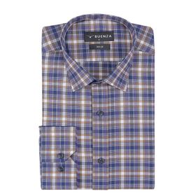 Buenza SRY 058 Hardal Soft Ekose Slim Fit Uzun Kol Erkek Gömlek