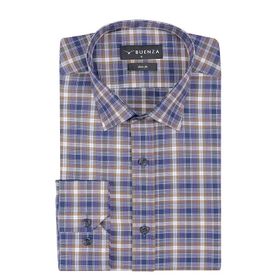 Buenza SRY 058 Hardal Soft Ekose Slim Fit Uzun Kol Erkek Gömlek