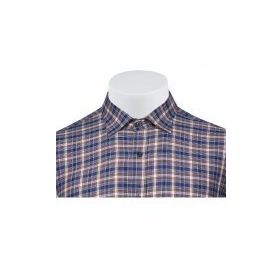 Buenza SRY 058 Hardal Soft Ekose Slim Fit Uzun Kol Erkek Gömlek