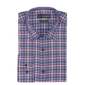 Buenza SRY 058 Kırmızı Soft Ekose Slim Fit Uzun Kol Erkek Gömlek