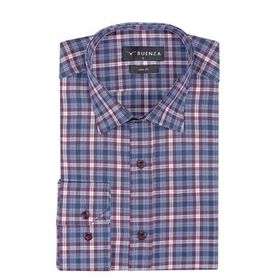 Buenza SRY 058 Kırmızı Soft Ekose Slim Fit Uzun Kol Erkek Gömlek