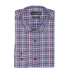 Buenza SRY 058 Kırmızı Soft Ekose Slim Fit Uzun Kol Erkek Gömlek