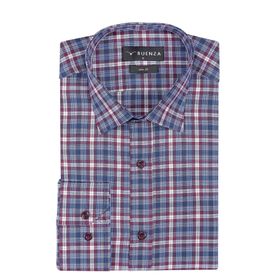 Buenza SRY 058 Kırmızı Soft Ekose Slim Fit Uzun Kol Erkek Gömlek