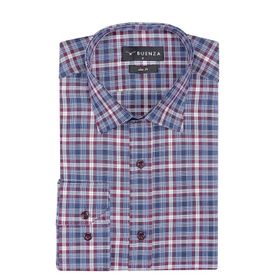 Buenza SRY 058 Kırmızı Soft Ekose Slim Fit Uzun Kol Erkek Gömlek