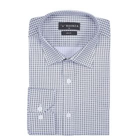 Buenza SRY 408 Beyaz Empirme Licra Uzunkol Slim Fit Erkek Gömlek