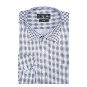 Buenza SRY 408 Beyaz Empirme Licra Uzunkol Slim Fit Erkek Gömlek
