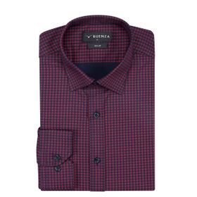 Buenza SRY 408 Bordo Empirme Licra Uzunkol Slim Fit Erkek Gömlek