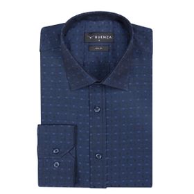 Buenza SRY 41110 Lacivert Slim Fit Uzun Kol Erkek Gömlek