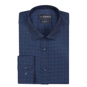 Buenza SRY 41110 Lacivert Slim Fit Uzun Kol Erkek Gömlek
