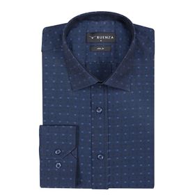 Buenza SRY 41110 Lacivert Slim Fit Uzun Kol Erkek Gömlek