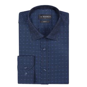 Buenza SRY 41110 Lacivert Slim Fit Uzun Kol Erkek Gömlek