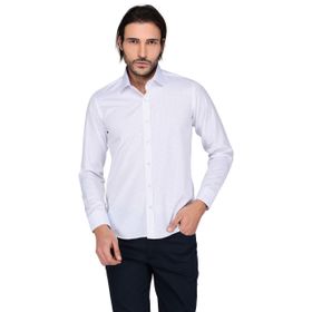 Buenza SRY 902 Beyaz Empirme Gold Uzun Kol Slim Fit Erkek Gömlek