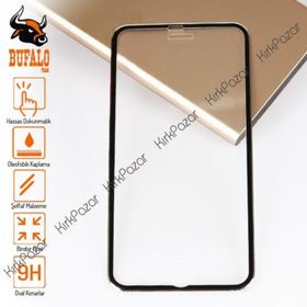 Bufalo iPhone 6 Metal Kenarlı Cam Siyah Ekran Koruyucu