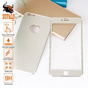 Bufalo iPhone 6 Plus Metal Kenarlı Ön Arka Cam Gri Ekran Koruyucu