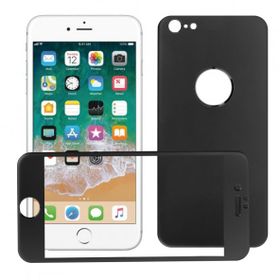 Bufalo iPhone 6 Plus Metal Kenarlı Ön Arka Cam Siy Ekran Koruyucu