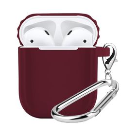 Buff Airpods 2 Rubber Silikon Şarap Kırmızısı Kılıf