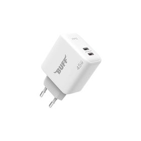 Buff BL62-2C 45W Beyaz Dual PD Type-C Hızlı Şarj Adaptörü