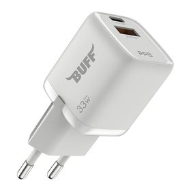 Buff BL64-1UC Beyaz 33W Hızlı Şarj Cihazı Dual QC3.0 Type-C Şarj Adaptörü