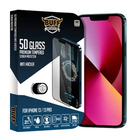 Buff iphone 13-13 Pro 5D Uyumlu Glass Anti Hacker Ekran Koruyucu