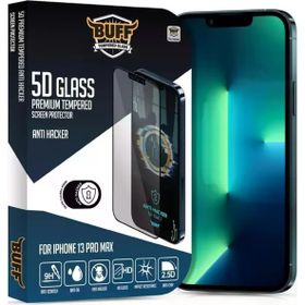 Buff iphone 13 Pro Max Uyumlu 5D Glass Anti Hacker Ekran Koruyucu
