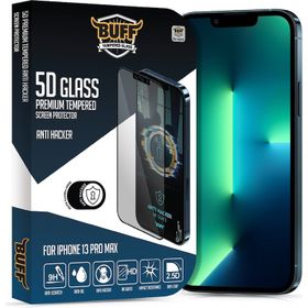 Buff iphone 13 Pro Max Uyumlu 5D Glass Anti Hacker Ekran Koruyucu