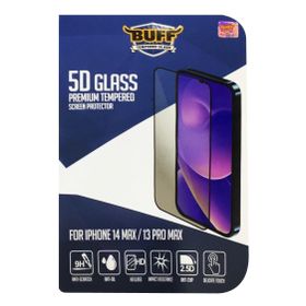 Buff iPhone 14 Plus 13 Pro Max 5D Glass Şeffaf Ekran Koruyucu