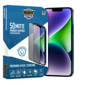 Buff iPhone 14 Plus 13 Pro Max 5D Matte Şeffaf Ekran Koruyucu