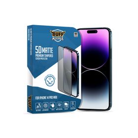 Buff iphone 14 Pro Max 5D Matte Şeffaf Ekran Koruyucu