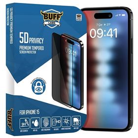 Buff iPhone 15 5D Privacy Şeffaf Ekran Koruyucu