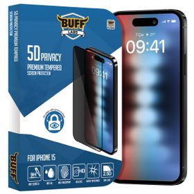 Buff iPhone 15 5D Privacy Şeffaf Ekran Koruyucu
