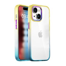 Buff iPhone 15 Air Bumper Sarı Rainbow Kılıf