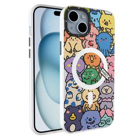 Buff iPhone 15 Mag Kit Happy Monster Desenli Kılıf