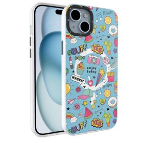 Buff iPhone 15 Mag Kit Mavi Junior Desenli Kılıf