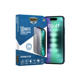 Buff iPhone 15 Plus 5D Matte Şeffaf Ekran Koruyucu