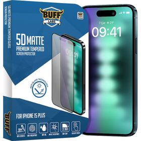 Buff iPhone 15 Plus 5D Matte Şeffaf Ekran Koruyucu