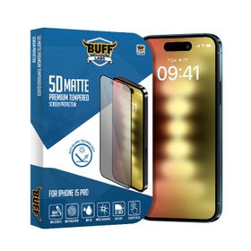 Buff iPhone 15 Pro 5D Matte Şeffaf Ekran Koruyucu