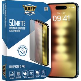 Buff iPhone 15 Pro 5D Matte Şeffaf Ekran Koruyucu