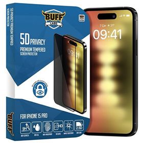 Buff iPhone 15 Pro 5D Privacy Şeffaf Ekran Koruyucu
